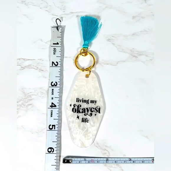 Hotel Keychain with Blue Tassel - Picture 3 of 4